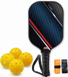 Pickleball Paddles,Fiberglass Surface Pickleball Set with 2 Pickleball Rackets and 4 Pickleballs, Pickleball Paddle Set and Pickle Ball Set for Men, Women, Kids, Adults