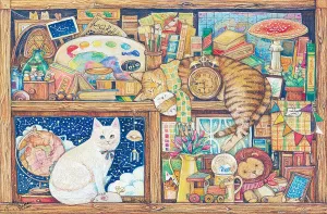 Pintoo Jigsaw Puzzles 600 Piece for Adults - Cotton Lion - Cat Collector Beautiful Plastic Puzzle for Home Decor Zero Dust Easy Storage [H2528]