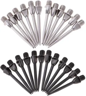 pistro 24PCS Durable Hammer Head Tips Replacement Standard Moveable Points for Darts -Black and White