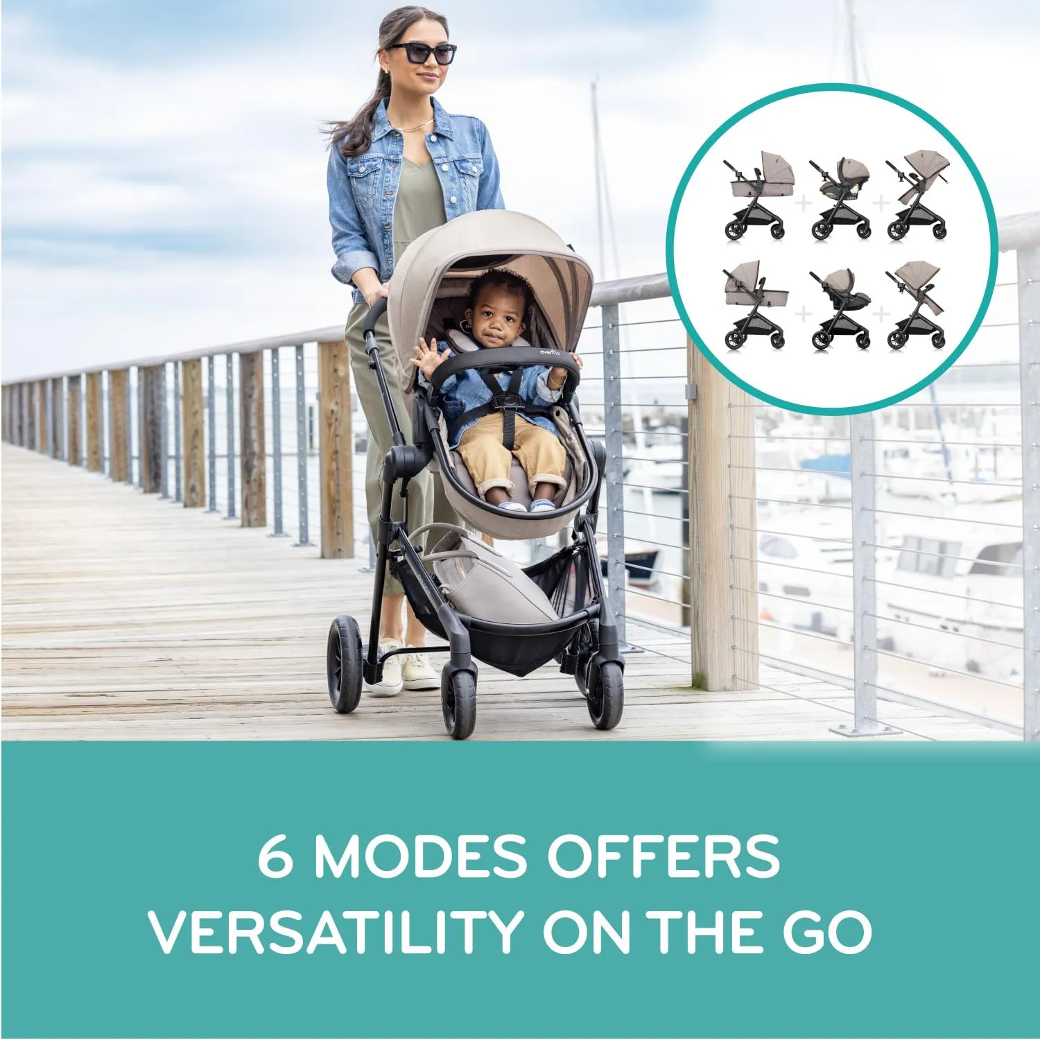 Pivot Modular Travel System with LiteMax Infant Car Seat (Casual Gray)