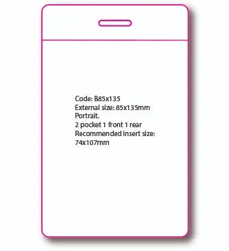 Plastic Double ID Card Holder Clear Vertical CH-B-85x135mm (50 Pack)