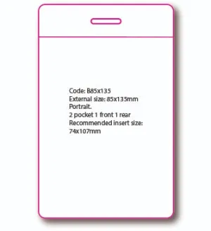 Plastic Double ID Card Holder Clear Vertical CH-B-85x135mm (50 Pack)