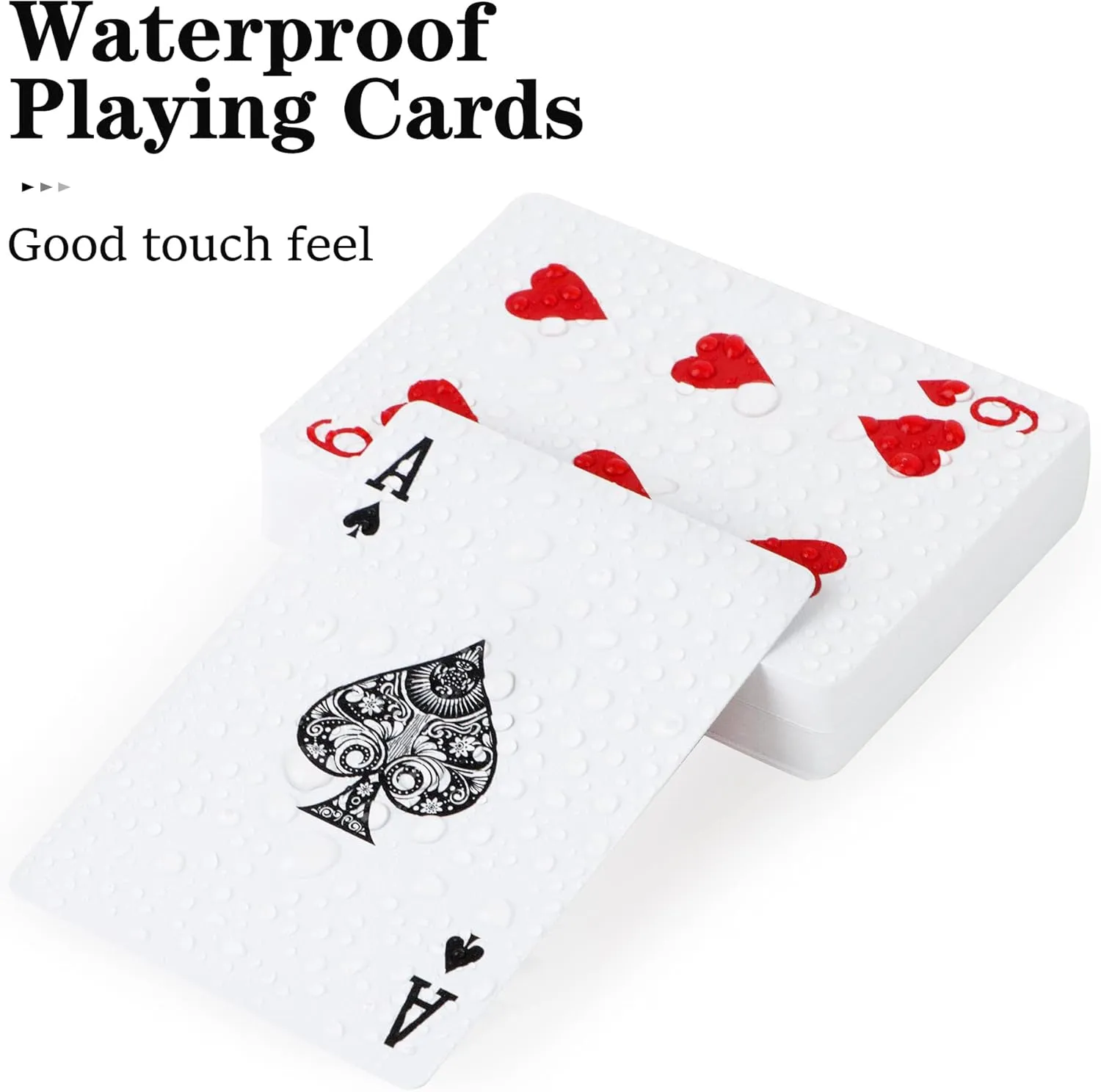 Plastic Playing Cards 6 Pack,Waterproof Playing Cards Bulk for Adults,Flexible and Easy Shuffle,6 Decks of Poker Cards Professional Set,Standard Playing Cards for Card Games(6 Red)…