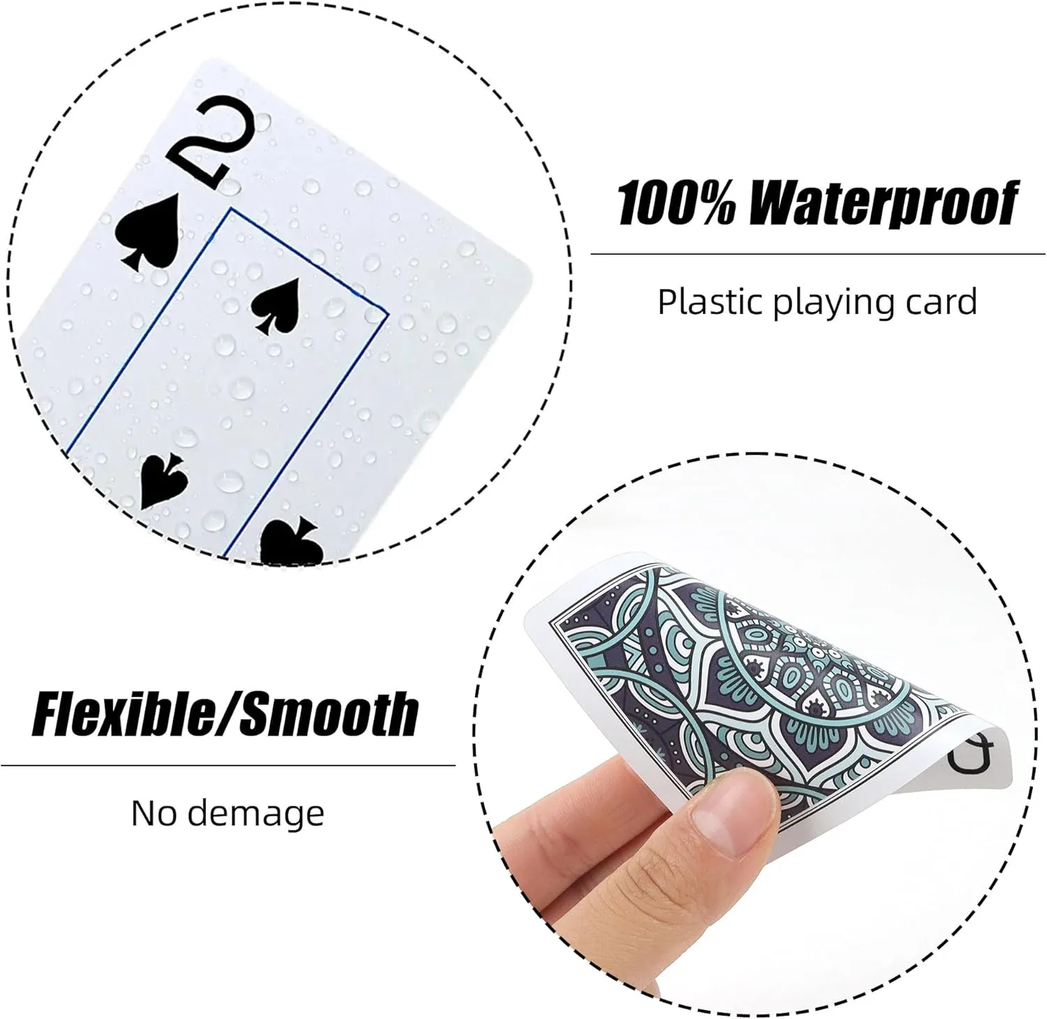 Plastic Playing Cards Waterproof Poker Size Card Professional, Jumbo Index Large Print for Adults and Seniors,6 Pack Playing Cards Bulk for Fun Card Games