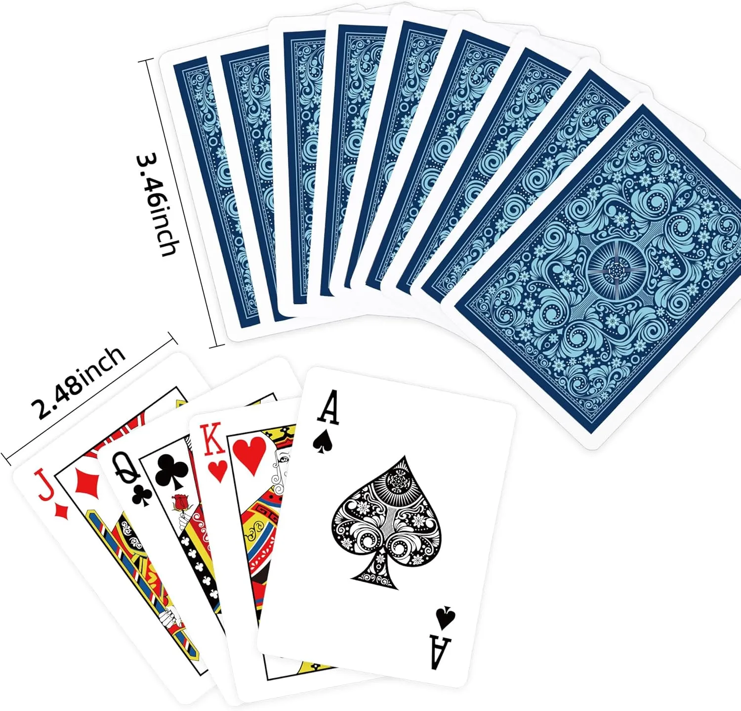 Playing Cards 12 Pack,Decks of Cards,Poker Cards Set,Standard Playing Cards Bulk with 6 Unique Colors,Card Games for Adults and Family,Suitable for Go Fish Pinochle Blackjack Euchre