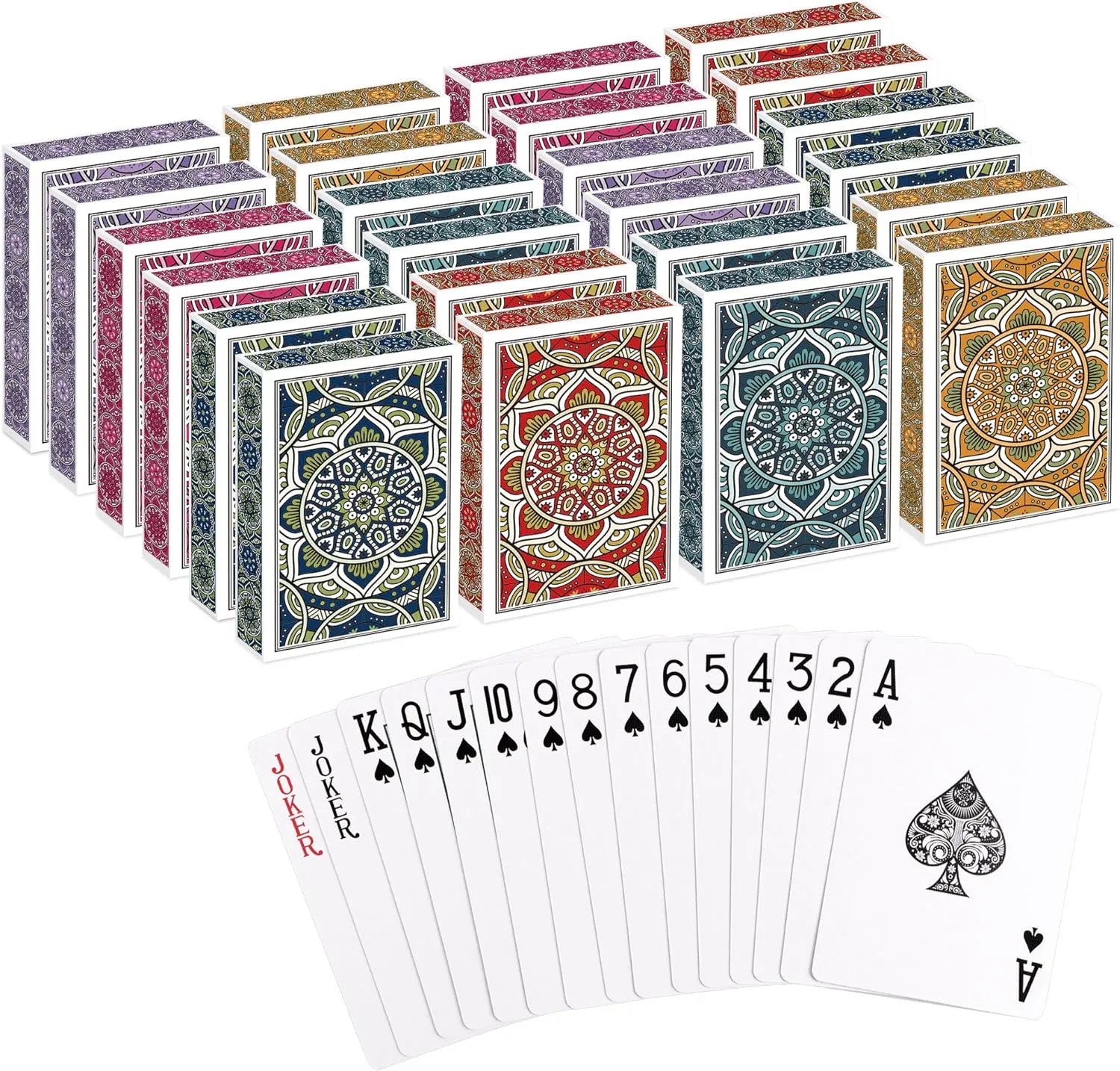 Playing Cards 48 Pack, Deck of Cards, Standard Playing Cards Bulk for Adults, Professional Poker Cards Set, Family Game Night, Poker Index Game Card for Blackjack, Pinochle, Canasta Party Supplies