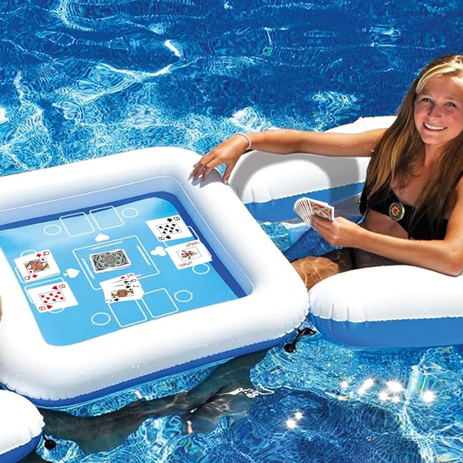 Playing Cards,Plastic Playing Cards Waterproof, Poker Size Card Professional,Jumbo Index Large Print Playing Card for Adults and Seniors,6 Decks of Cards Bulk,Use for Party and Game (6 Pack Blue)