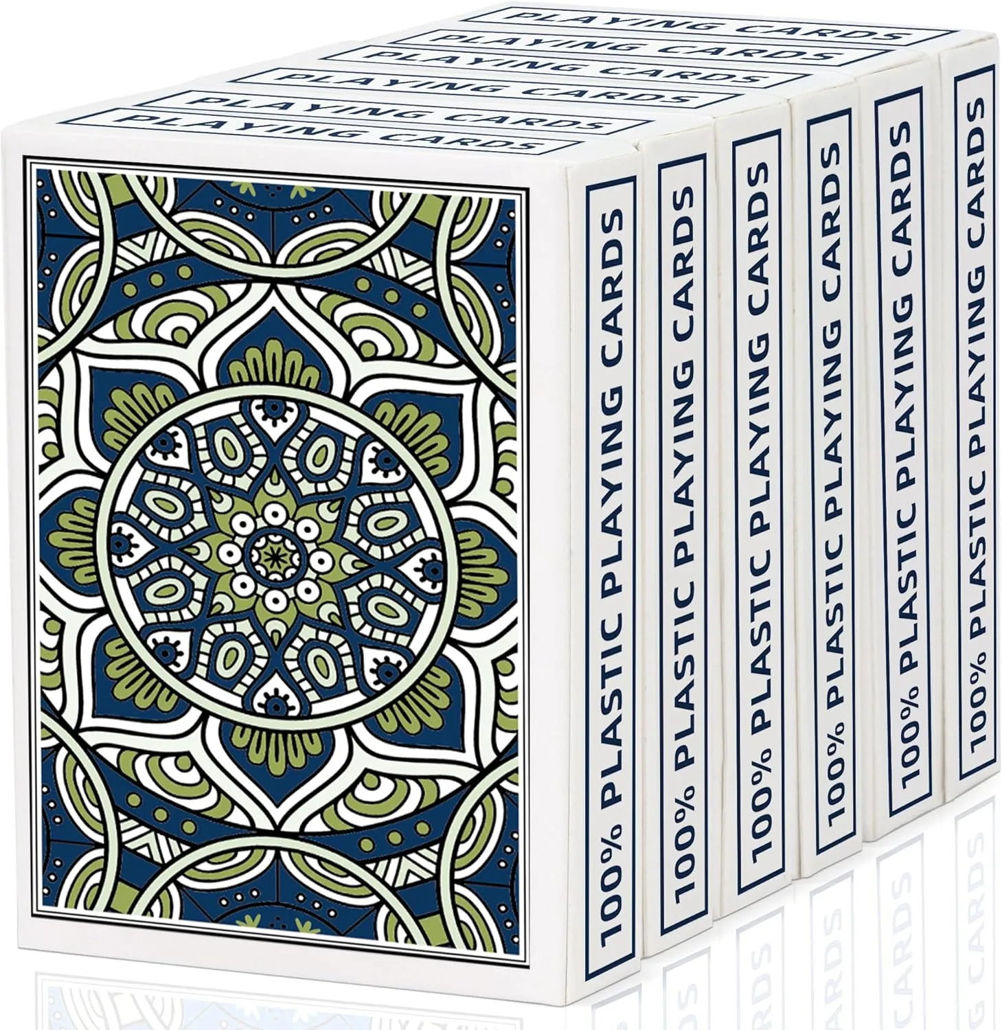 Playing Cards,Plastic Playing Cards Waterproof, Poker Size Card Professional,Jumbo Index Large Print Playing Card for Adults and Seniors,6 Decks of Cards Bulk,Use for Party and Game (6 Pack Blue)
