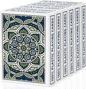 Playing Cards,Plastic Playing Cards Waterproof, Poker Size Card Professional,Jumbo Index Large Print Playing Card for Adults and Seniors,6 Decks of Cards Bulk,Use for Party and Game (6 Pack Blue)