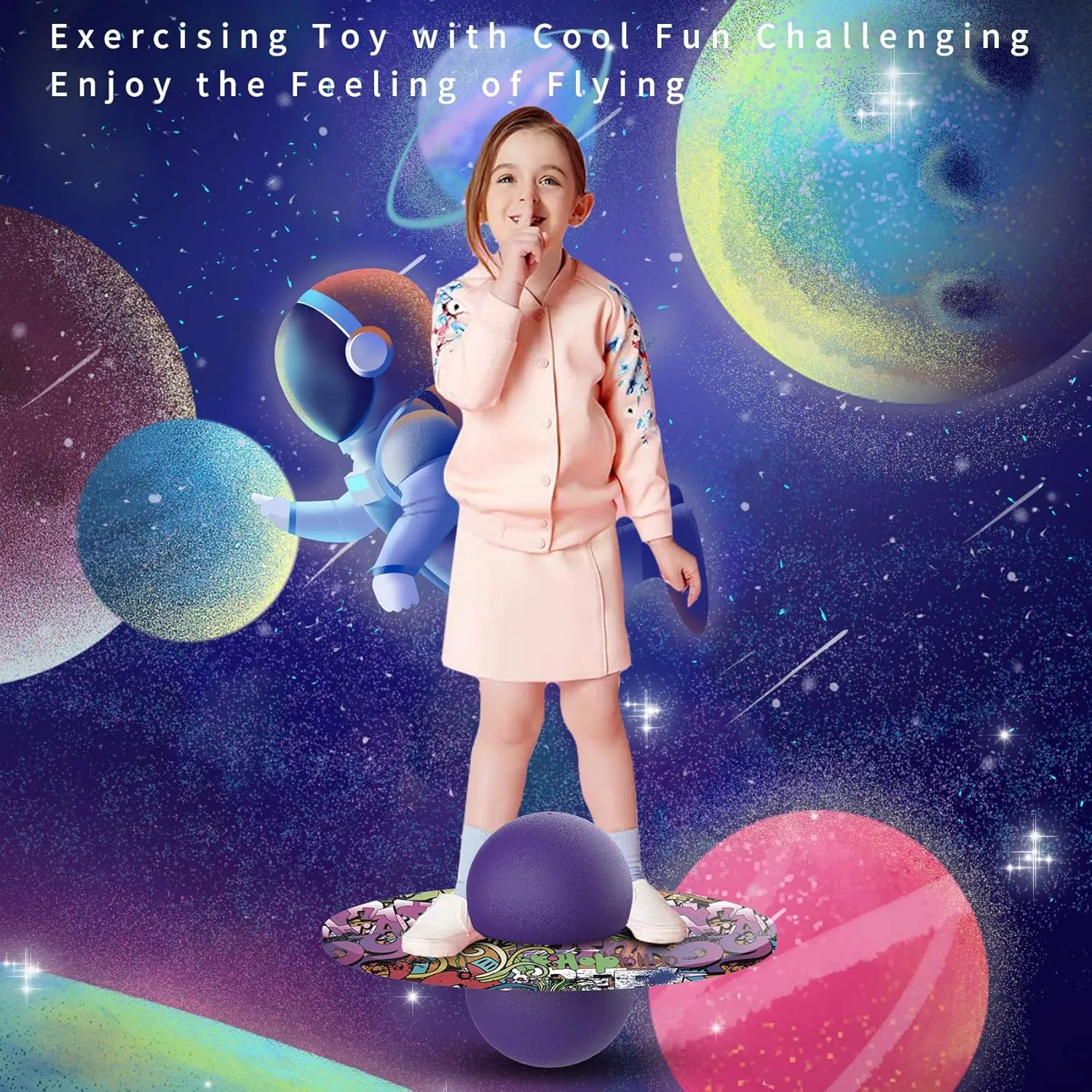 Pogo Ball for Kids & Adults Up to 200lb, Balance Coordination Trick Bounce Board Pop Ball Cool Fun Challenge Indoor Outdoor Toys Pogo Jumper Birthday Gifts for Boys Girls Juneteenth