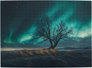 Polar Aurora 500 Piece Scenery Jigsaw Puzzles,Charm Natural Landscape Puzzle,Modern Art Wooden Puzzle for Home Wall Decoration,Family Leisure,Stress Relief and Entertainment