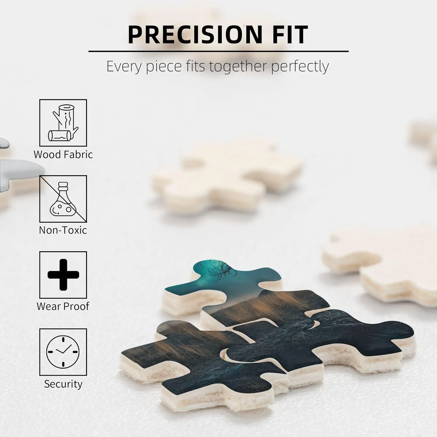 Polar Aurora 500 Piece Scenery Jigsaw Puzzles,Charm Natural Landscape Puzzle,Modern Art Wooden Puzzle for Home Wall Decoration,Family Leisure,Stress Relief and Entertainment