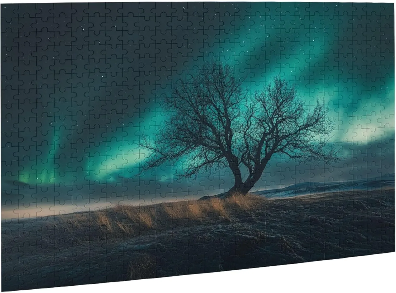 Polar Aurora 500 Piece Scenery Jigsaw Puzzles,Charm Natural Landscape Puzzle,Modern Art Wooden Puzzle for Home Wall Decoration,Family Leisure,Stress Relief and Entertainment