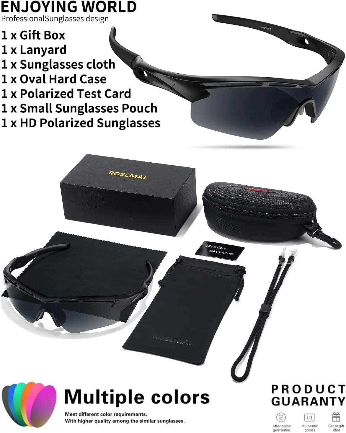 Polarized Sports Sunglasses for Men Women Youth Baseball Cycling Running Driving Fishing Tennis Golf Motor TAC UV400 TR90