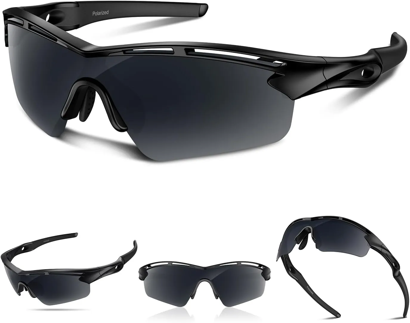 Polarized Sports Sunglasses for Men Women Youth Baseball Cycling Running Driving Fishing Tennis Golf Motor TAC UV400 TR90