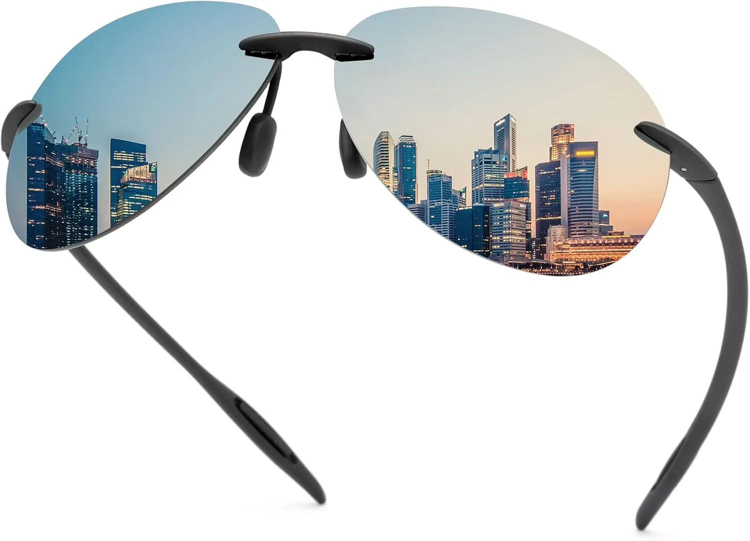 Polarized Sunglasses for Men and Women Rimless Frame Driving Glasses UV400 Protection Shades Sport Eyewear Eyeglasses