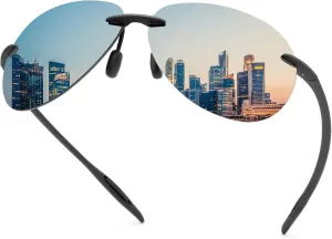 Polarized Sunglasses for Men and Women Rimless Frame Driving Glasses UV400 Protection Shades Sport Eyewear Eyeglasses
