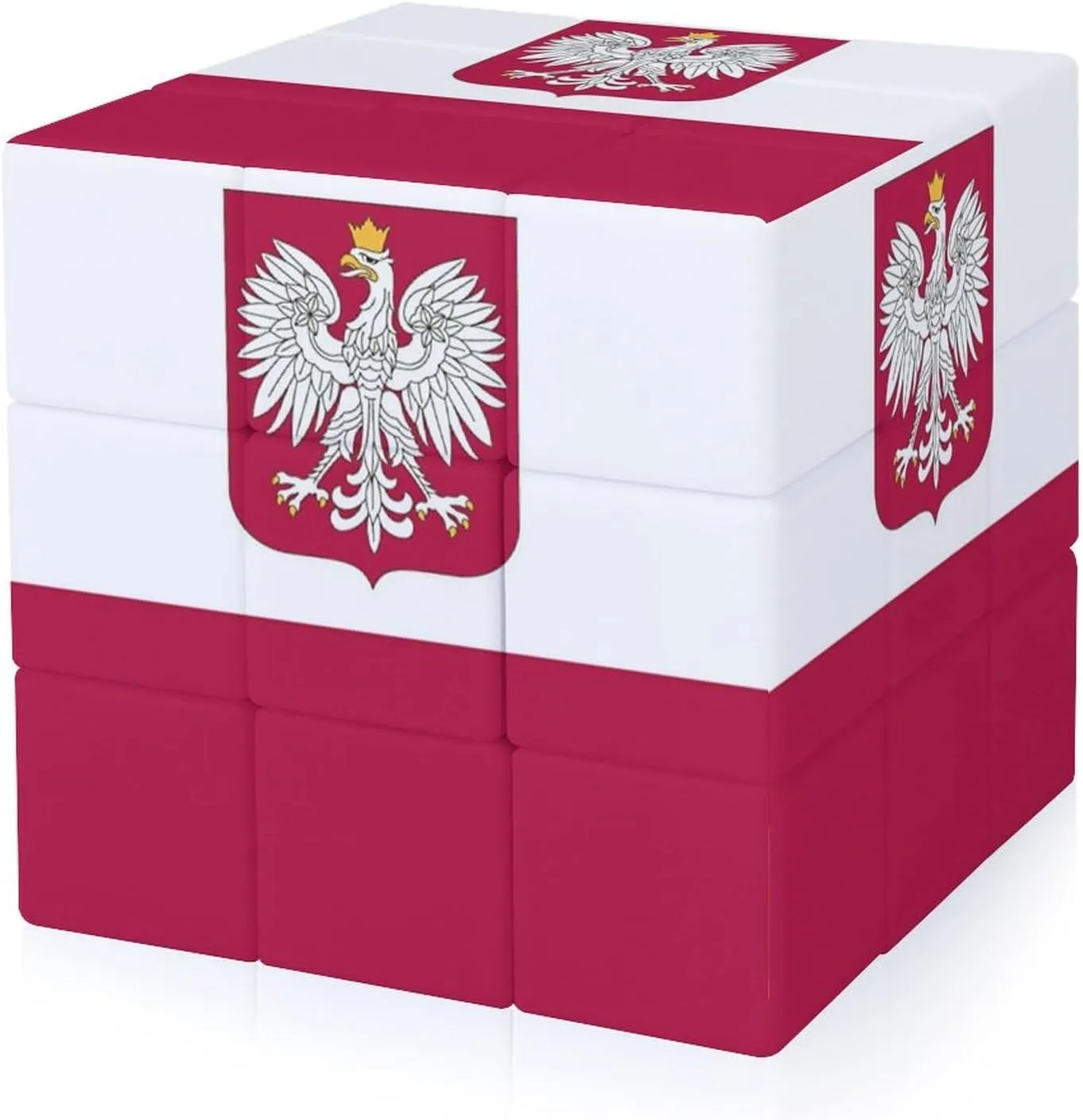 Polish Flag Eagle Adults 3x3x3 Color-Matching Smooth Fully Printed Cube Gift