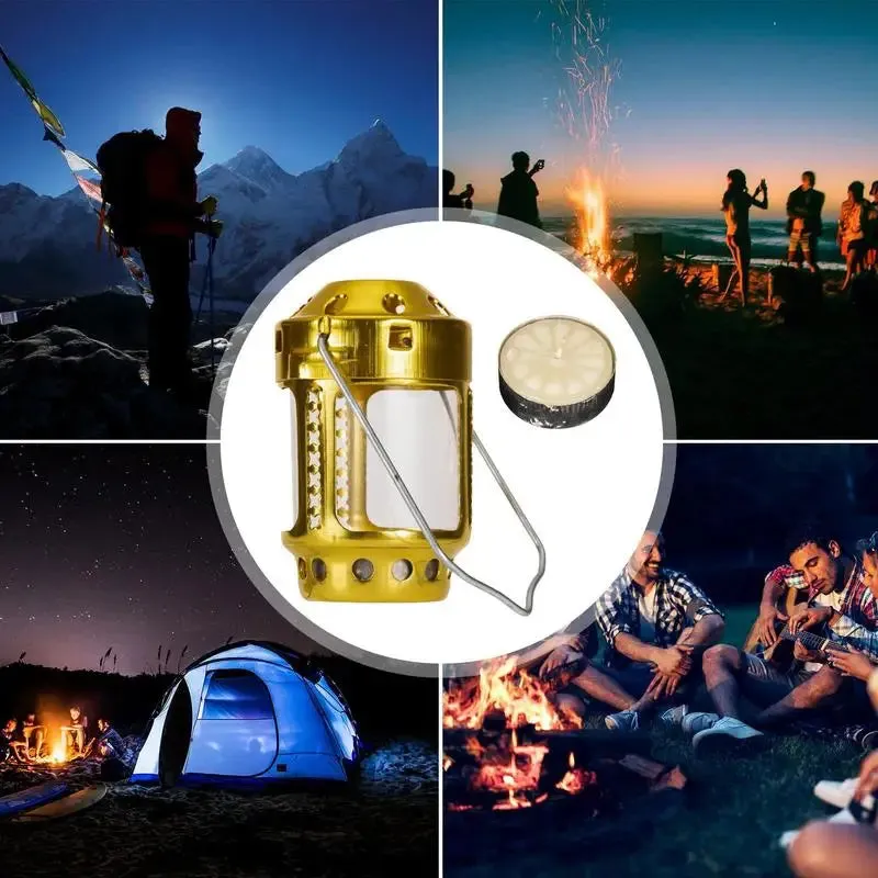 Portable Camping Candle Lantern – Aluminum Alloy Tealight Lantern