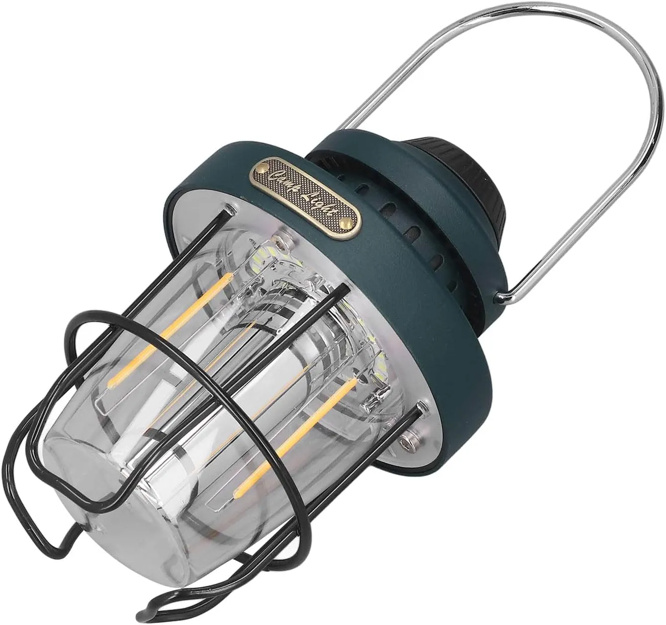 Portable Camping Lamps, Retro Camping Lantern 3 Modes LED Light USB Charging Waterproof for Emergencies (Green)