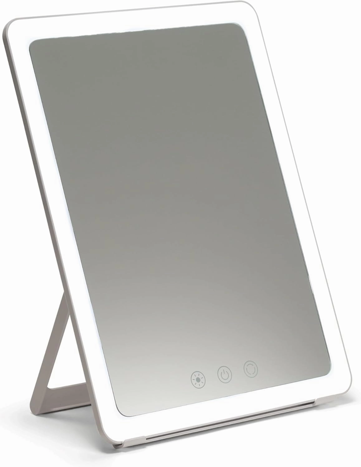 Portable Makeup Mirror with Adjustable Stand, Dimmable LED Lighting, 3 Color Modes, and Touch Control – Perfect for Travel, Vanity, and Beauty On-The-Go