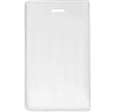 Portrait Plastic Heavy Duty ID Card Holder Anti Ink Transfer CH-IDCW21F (100 Pack)