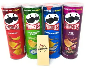Potato Chips Variety Snacks (1) Original (1) Sour Cream & Onion (1) Salt & Vinegar (1) BBQ Flavored Snacks 4Pk
