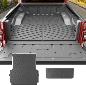 powoq Truck Mat Compatible with 2020-2025 Jeep Gladiator JT Cargo Mat Tailgate Liner TPE Replacement for 2020-2025 Jeep Gladiator Accessories(Truck Mat Tailgate Mat)