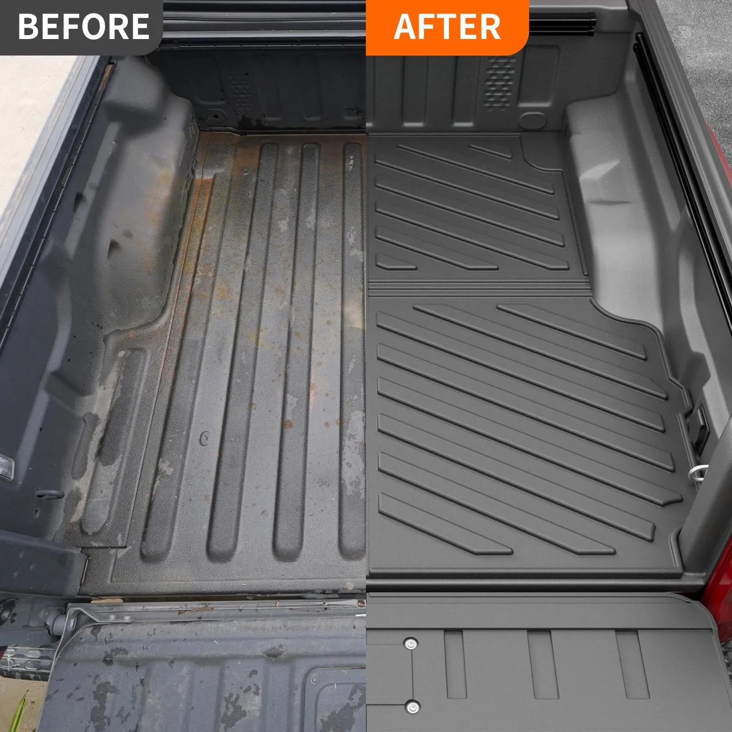 powoq Truck Mat Compatible with 2020-2025 Jeep Gladiator JT Cargo Mat Tailgate Liner TPE Replacement for 2020-2025 Jeep Gladiator Accessories(Truck Mat Tailgate Mat)