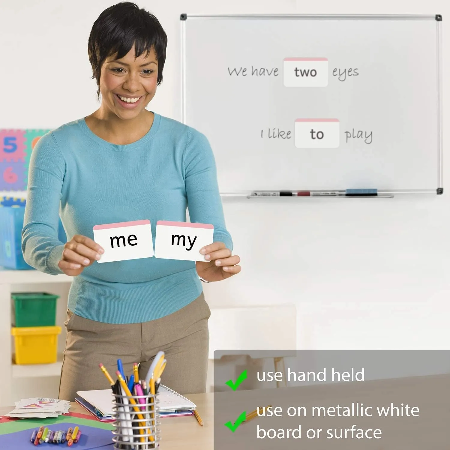 Pre-K Sight Words Magnetic Flash Cards(Pre-Kindergarten) - 40 Sturdy Large Dolch Cards for Literacy of Beginning Readers, Homeschool, Teachers and ESL, Preschool