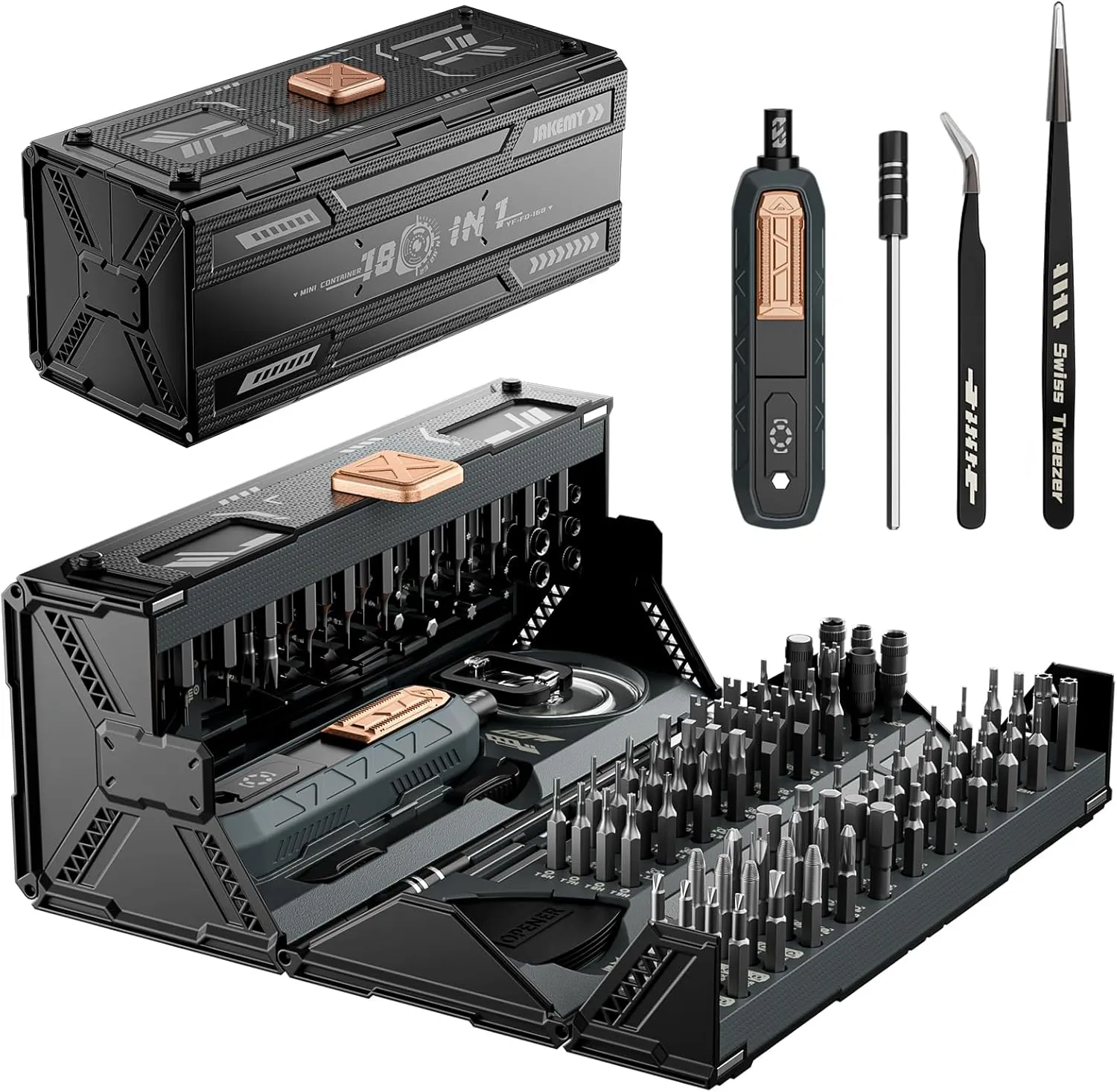 Precision Screwdriver Set with 21 Kinds of 160 Magnetic Bits, JAKEMY Multi-Bits Professional Laptop Screwdriver Repair Kit for Most Electronic Devices, Watch, Xbox, Console, Glasses, Doorbell, DIY
