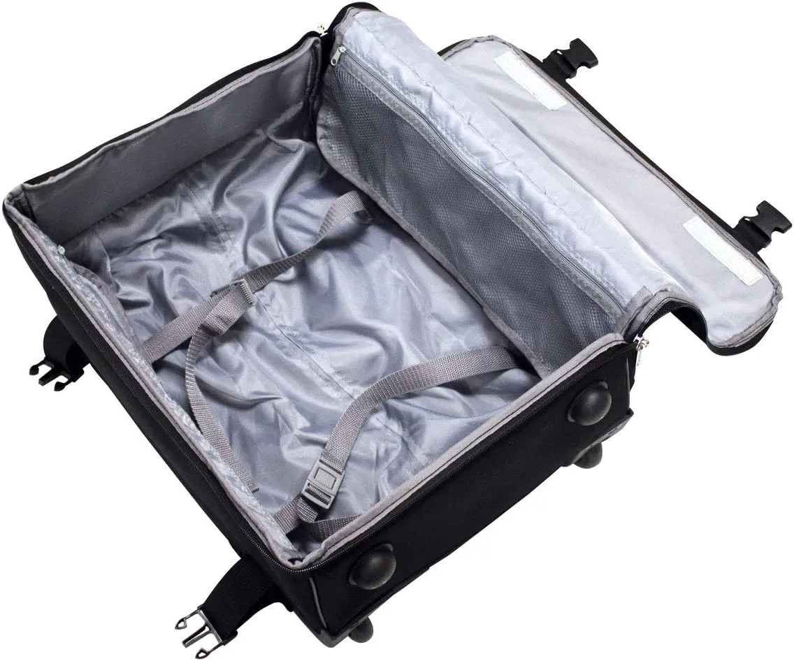 Preferred Nation 20 inch Folding Suitcase Luggage Carry On, Collapsible, packable, locking pull-up handle, in-line recess skate wheels.