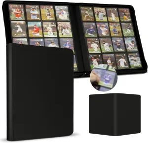 Premium Card Binder 16 Pocket, 1000  Cards PU Cover Trading Card Binder Side Loading Card Collection Album Holder Folders for MTG, TCG, Game Cards & Sports Cards, Kpop