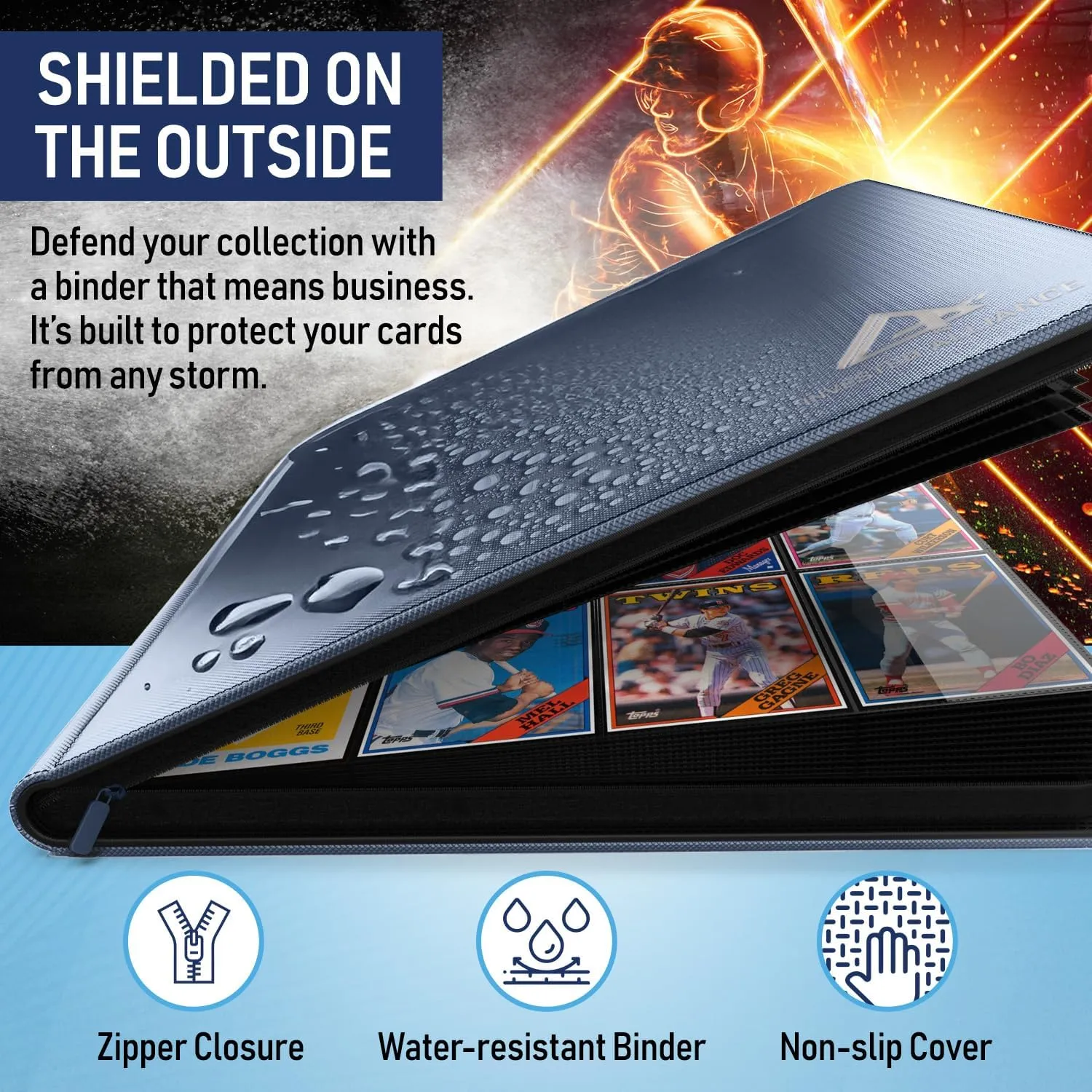 Premium TCG Card Binder For 480 Side Loading Pockets | Sports Trading Card Binder 12 Pocket, Trading & Magic Cards Binders Zipper, Collectible MTG & Baseball Cards Binders Sleeves, Collector Holder.