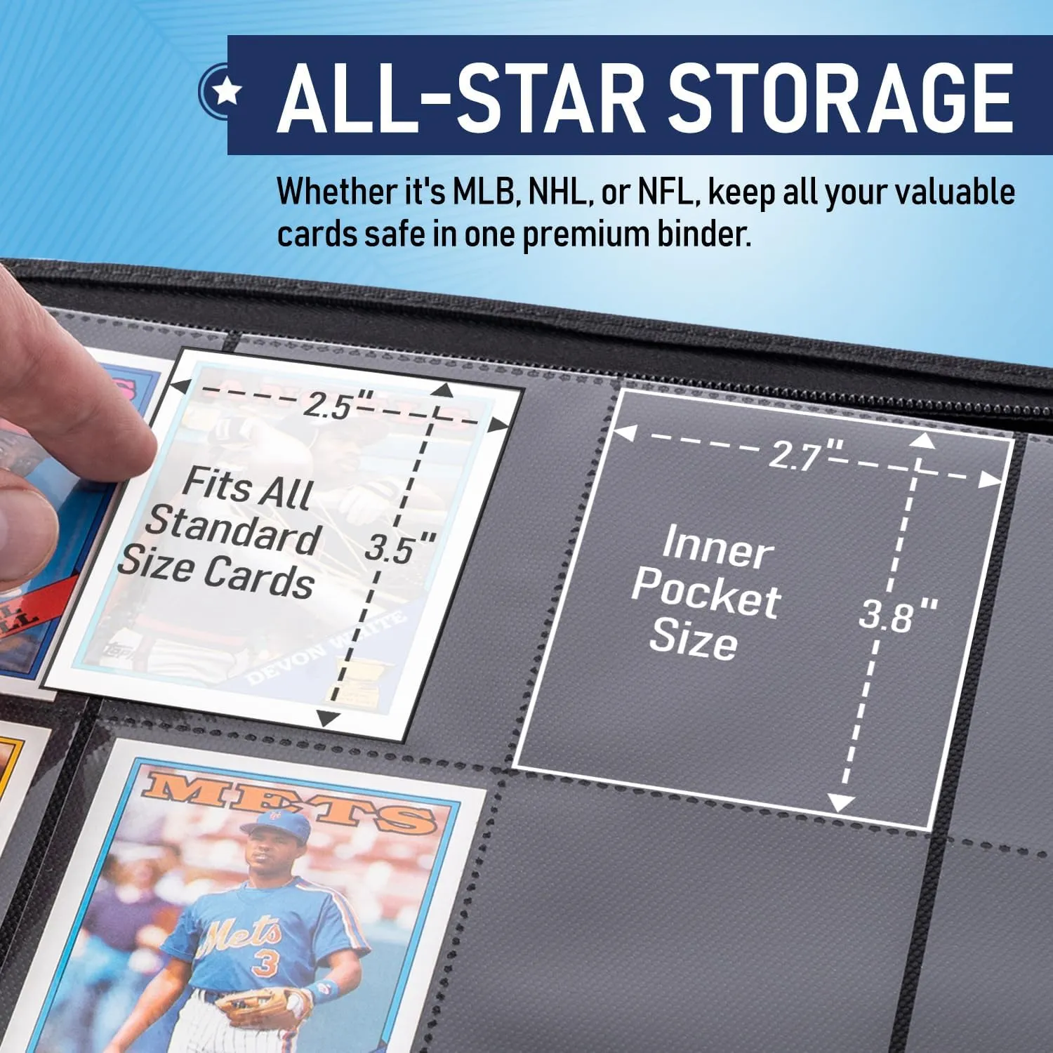 Premium TCG Card Binder For 480 Side Loading Pockets | Sports Trading Card Binder 12 Pocket, Trading & Magic Cards Binders Zipper, Collectible MTG & Baseball Cards Binders Sleeves, Collector Holder.