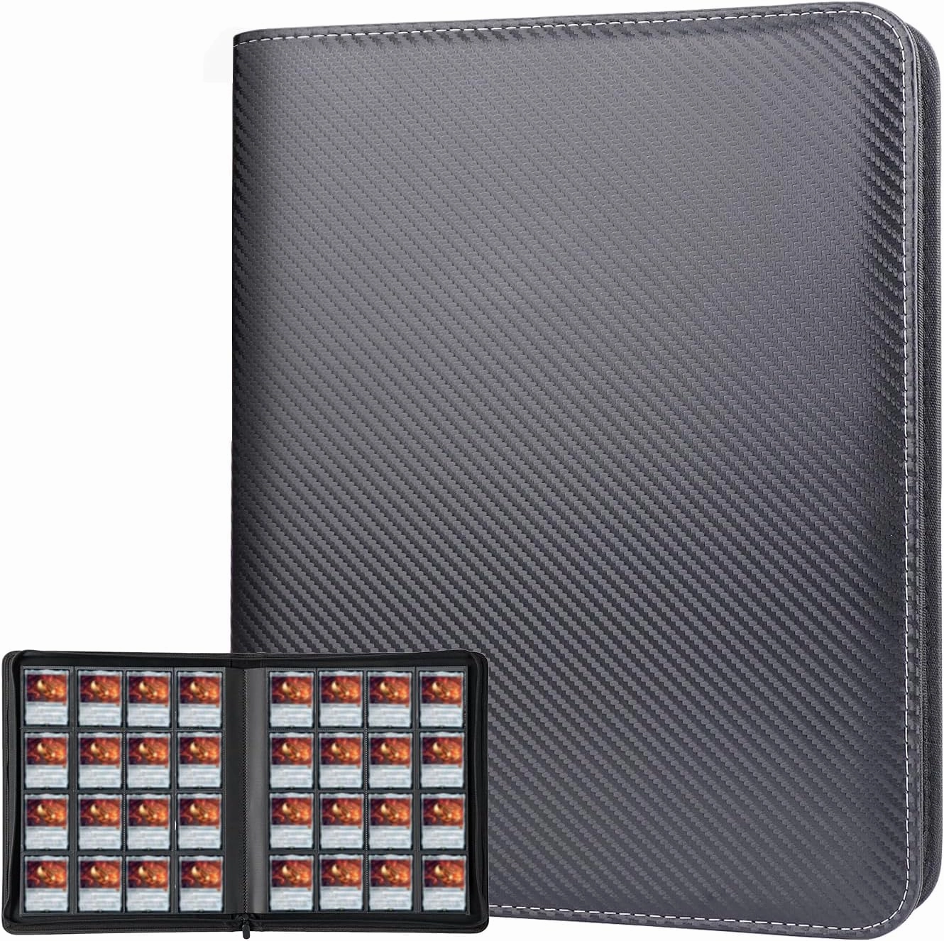 Premium 1000  Pockets Trading Card Binder, Card Collection Binder 16 Pocket, Side Loading Card Binder with Zipper, MTG Binder Ringless, Trading Card Album Folder for MTG, TCG & Sports Cards