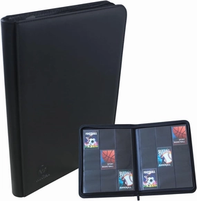 Premium 360 Pockets Black Zippered Playing Card Binder - Sturdy Trading Card Holder Album ，9 Pocket Side Loading Card Folder with 20 Sheet Sleeves for Trading and Sports Cards