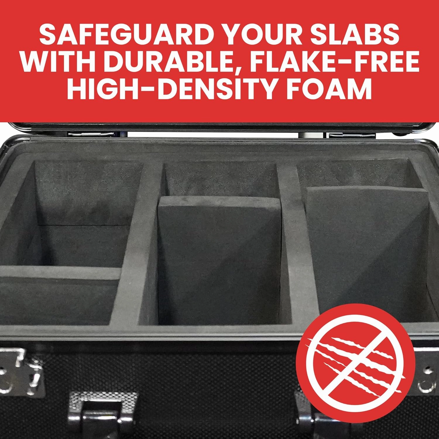 Premium Graded Card Storage Box - Impact Resistant Graded Card Case with TSA Lock & GPS Compartment, Holds 90 PSA/BGS Cards, Toploader Cards, Sports, Trading Card Storage Box for Collectors & Travel