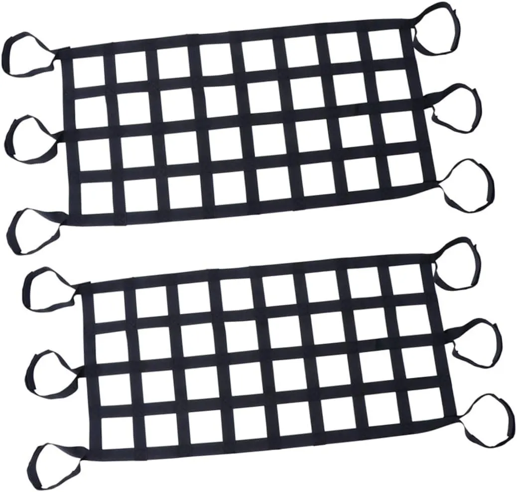PRETYZOOM 2 Pcs Roof Net Trunk Storage Organizer Net Mesh Elastic Luggage Net Roof Storage Net Cover Car Luggage Net Overhead Storage Net Trailer Cargo Net Cargo Netting Nets Nylon Black