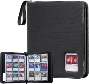 ProCase 900 Pockets Card Binder with Clear Window for Trading Cards, 9 Double Sided Pockets Cards Colletction Album Holder with Removable Sleeves for MTG, TCG, Sports Cards, Football Cards -Black