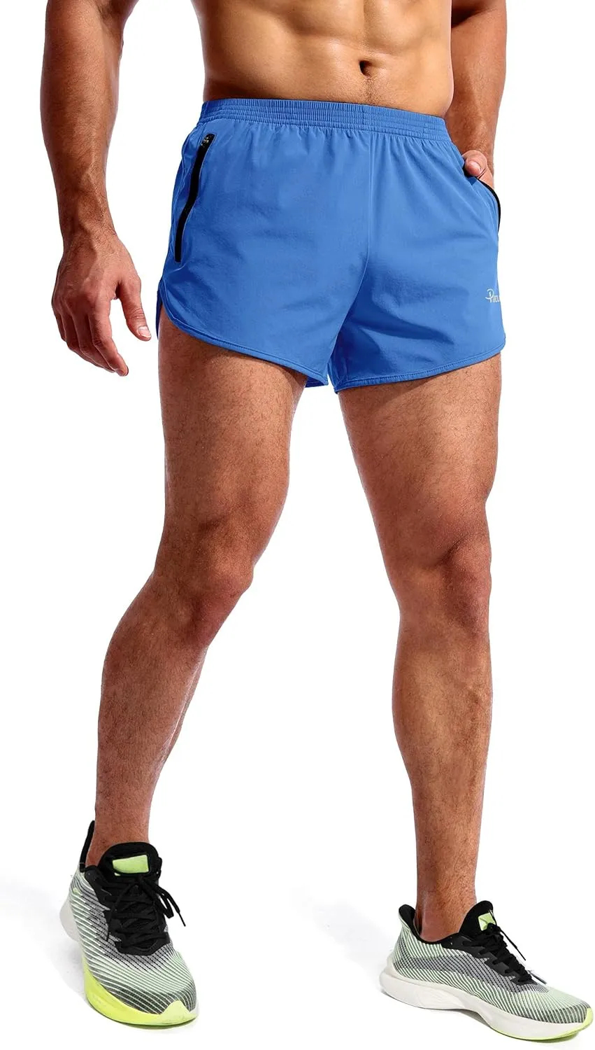 Pudolla Men’s Running Shorts 3 Inch Quick Dry Gym Athletic Workout Shorts for Men with Zipper Pockets