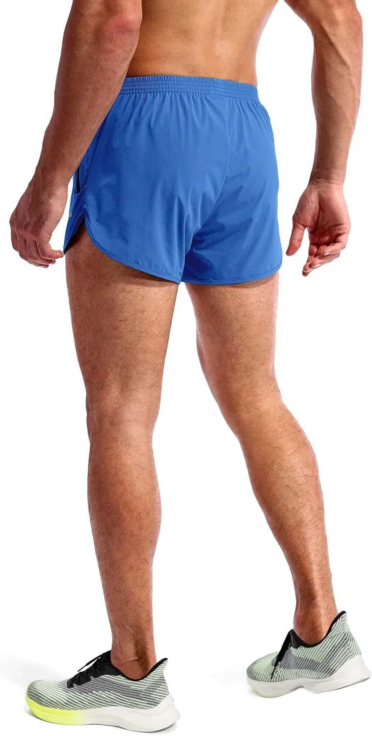 Pudolla Men’s Running Shorts 3 Inch Quick Dry Gym Athletic Workout Shorts for Men with Zipper Pockets