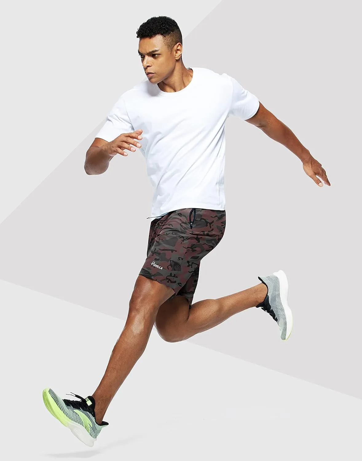 Pudolla Men's Workout Running Shorts 7"/5"/9" Lightweight Gym Athletic Shorts for Men with Zipper Pockets