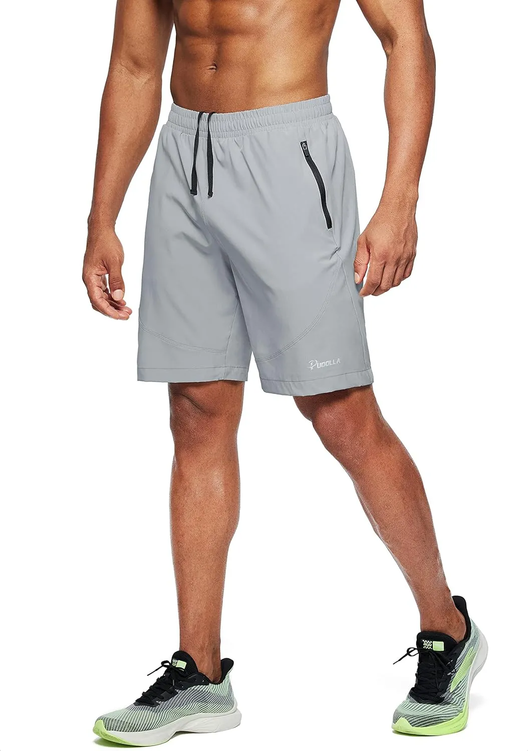 Pudolla Men's Workout Running Shorts 7"/5"/9" Lightweight Gym Athletic Shorts for Men with Zipper Pockets