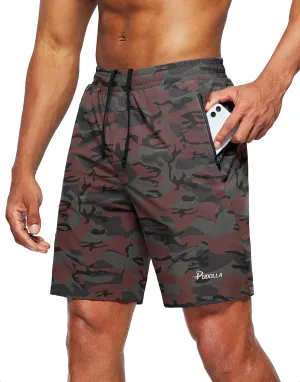 Pudolla Men's Workout Running Shorts 7"/5"/9" Lightweight Gym Athletic Shorts for Men with Zipper Pockets