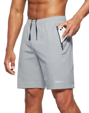 Pudolla Men's Workout Running Shorts 7"/5"/9" Lightweight Gym Athletic Shorts for Men with Zipper Pockets
