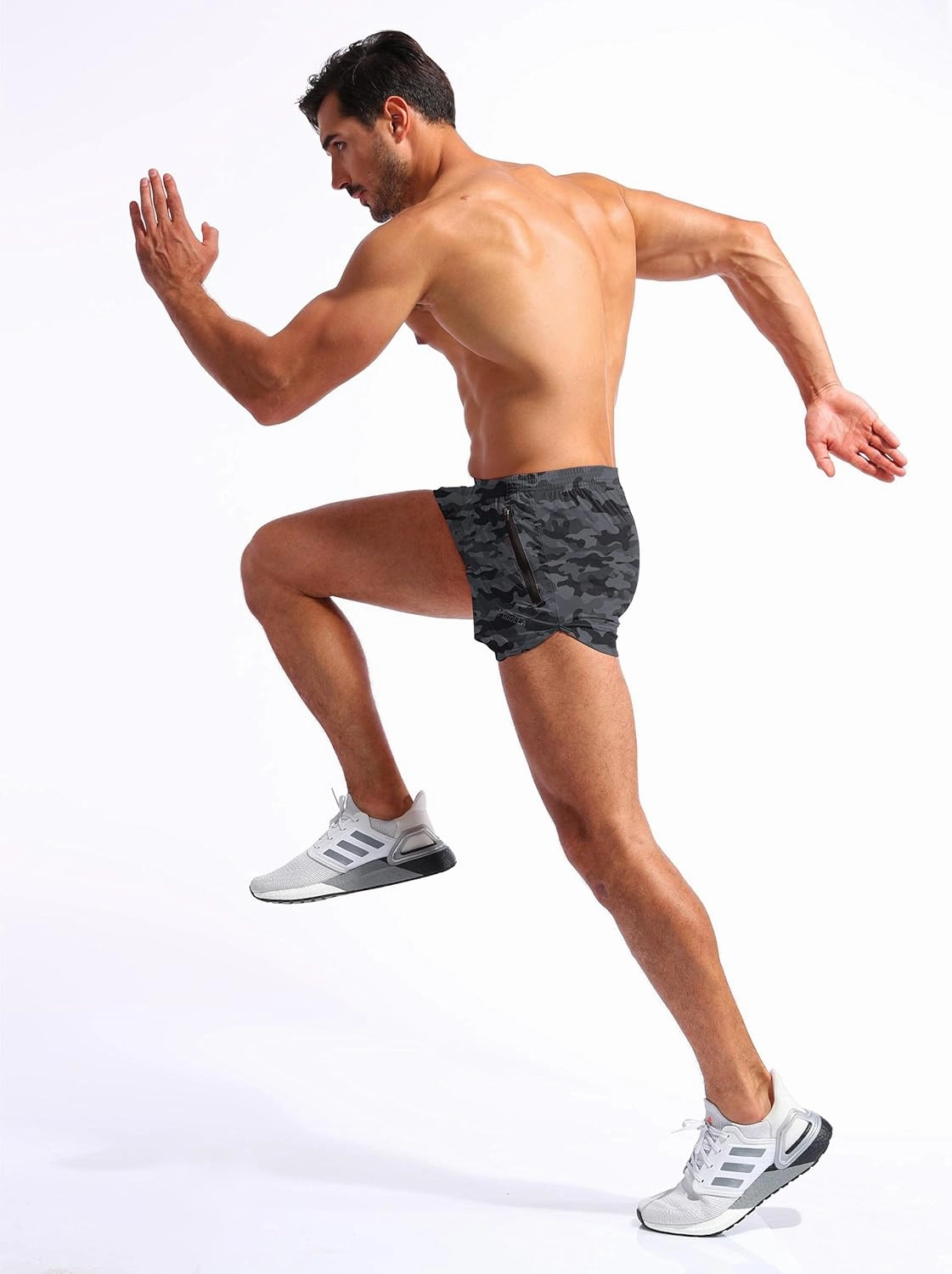 Pudolla Men’s Running Shorts 3 Inch Quick Dry Gym Athletic Workout Shorts for Men with Zipper Pockets