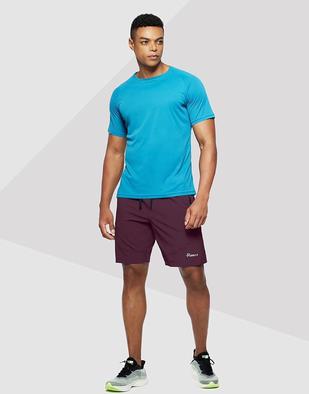 Pudolla Men's Workout Running Shorts 7"/5"/9" Lightweight Gym Athletic Shorts for Men with Zipper Pockets