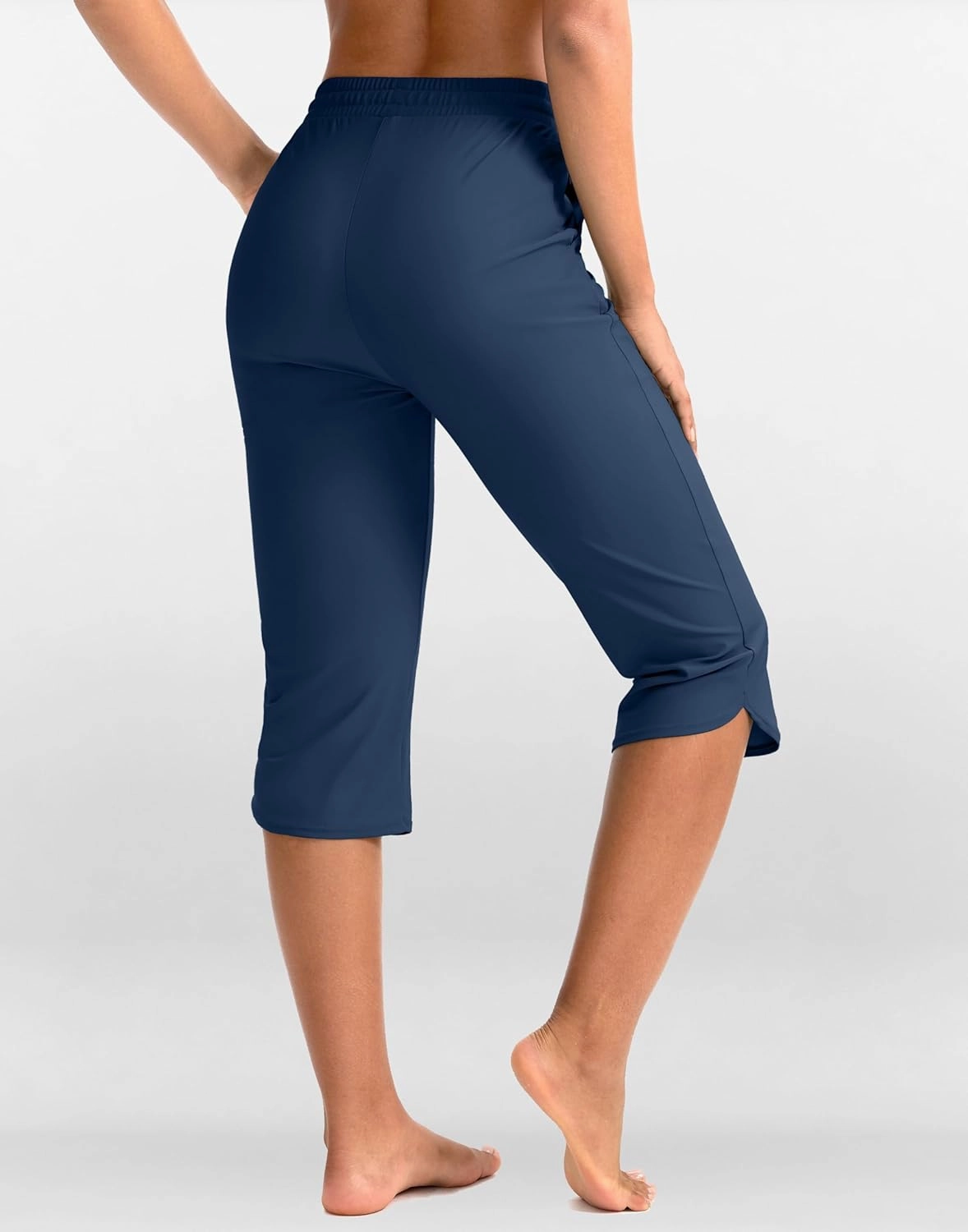 Pudolla Women's Swim Capris 18" Quick Dry UPF50  Swimsuit Pants Long Board Shorts for Women with Pockets