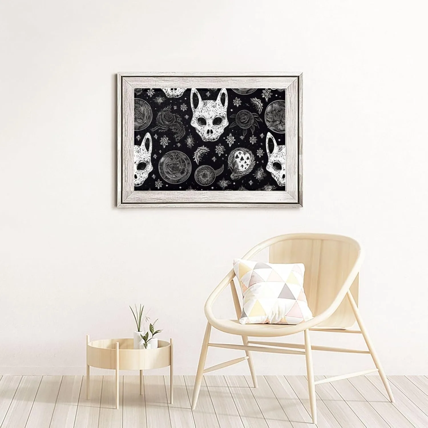 Puzzles 1000 Pieces Personalized Jigsaw Puzzles Skull Cat Moon Gothic Photo Puzzle Challenging Picture Puzzle for Adults Personaliz Jigsaw with Storage Bag (29.5" x 19.7")